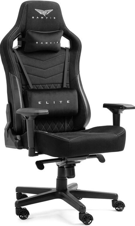 Materiałowy Fotel Gamvis ELITE 2.0 PRO XXL - Czarny Diamond White