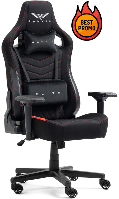 Materiałowy Fotel Gamvis ELITE 2.0 XL Basic - Czerwony Villa Red